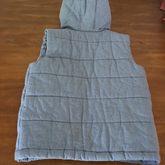 Janie and Jack boys puffer hooded grey vest kids size 10/12 - Picture 5 of 6